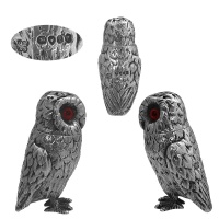 Victorian Silver Owl Pepper Pot 1865